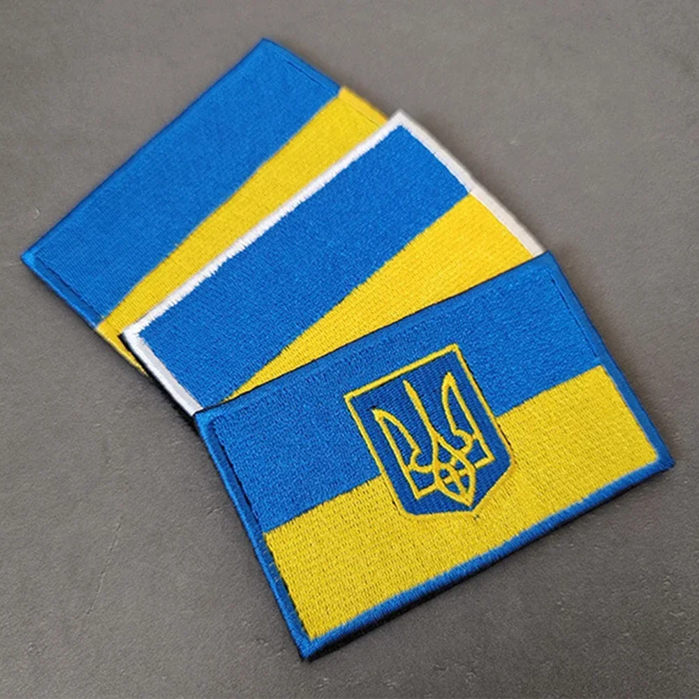 Ukraine Flag Embroidered Patch Ukrainian Flags Army Patches Tactical Appliqued Embroidery Badges Chevron Strip Patches