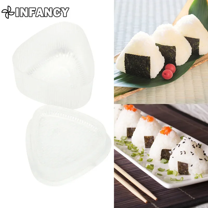 2Pcs Triangular Plastic Sushi Rice Ball Maker Mould Onigiri Mold Set Kitchen Gadgets Stuff Transparent Bento Accessories