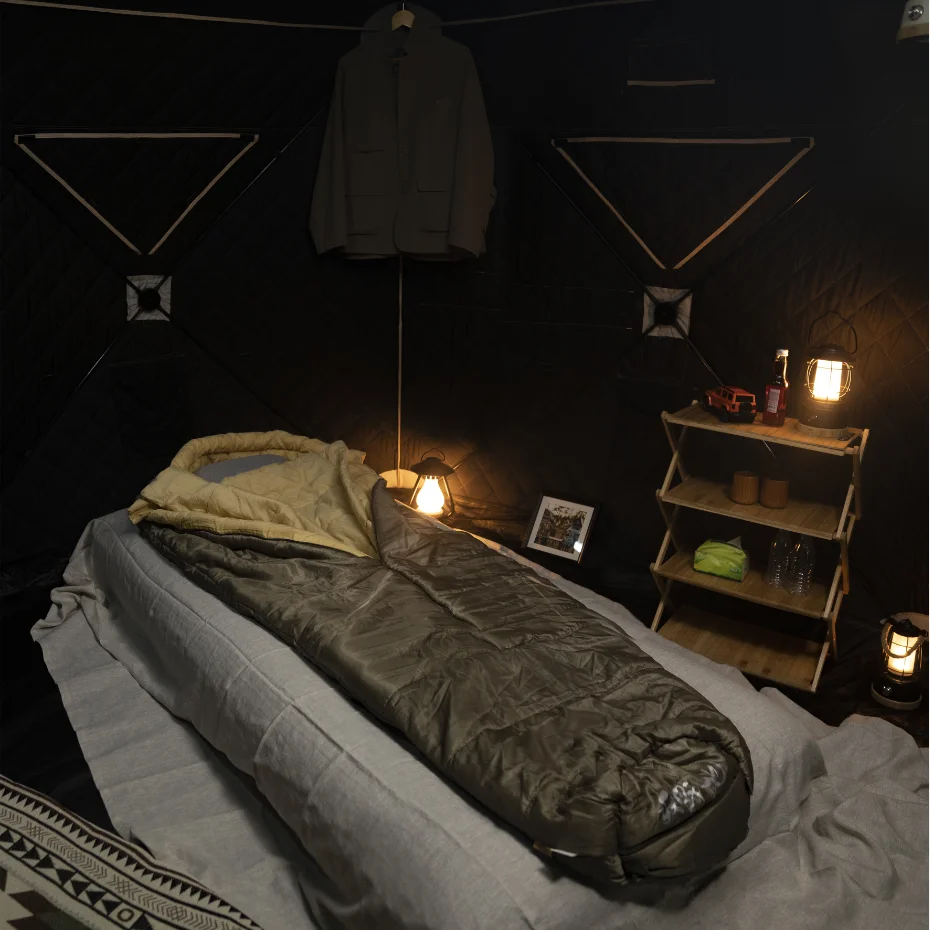 Barraca de sauna para pesca no gelo, acampamento de inverno, equipamento ao ar livre