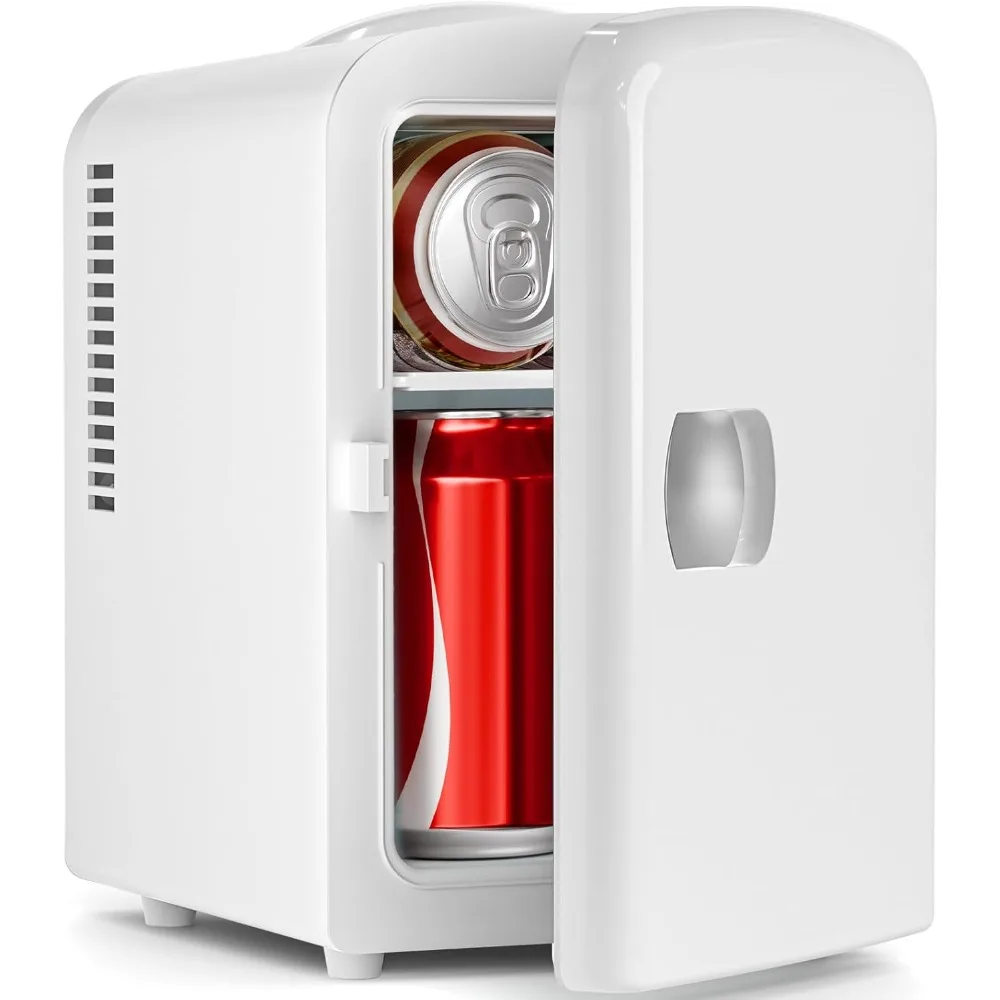 Compact Refrigerator, Portable Mini Fridge, Skin Care 4L Capacity/6 Cans, for Bedroom, Car, Office