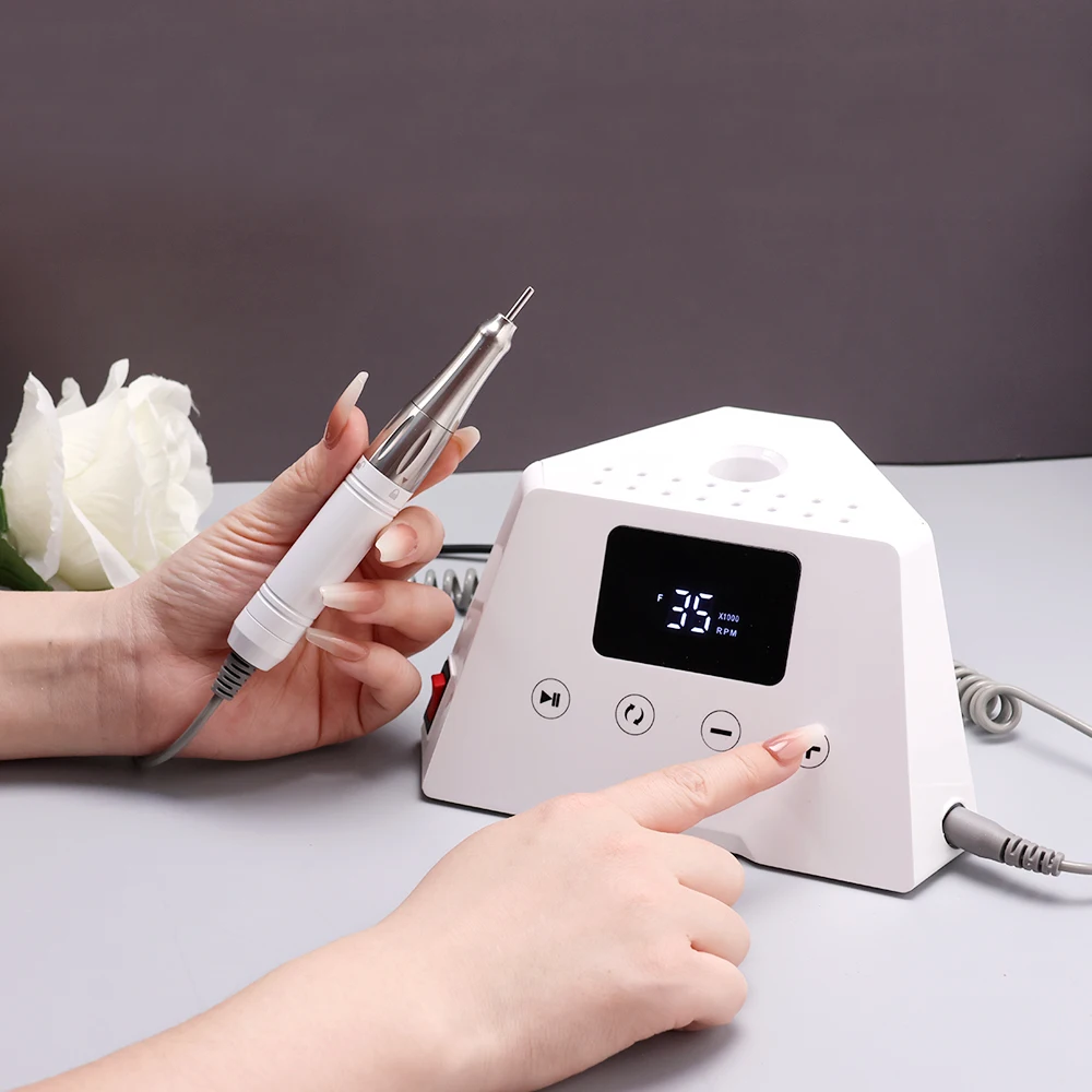 SIMINAIL 65w Coreless Powerful Electric Nail Drill Machine 35000rpm Drill Bit Set Manicure Desktop Base Polisher E File