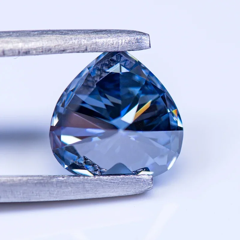 Moissanite Diamond Heart Cut Royal Blue Color VVS1 For Gemstone Jewels Material For Pendants And Earrings WIith GRA Certificate