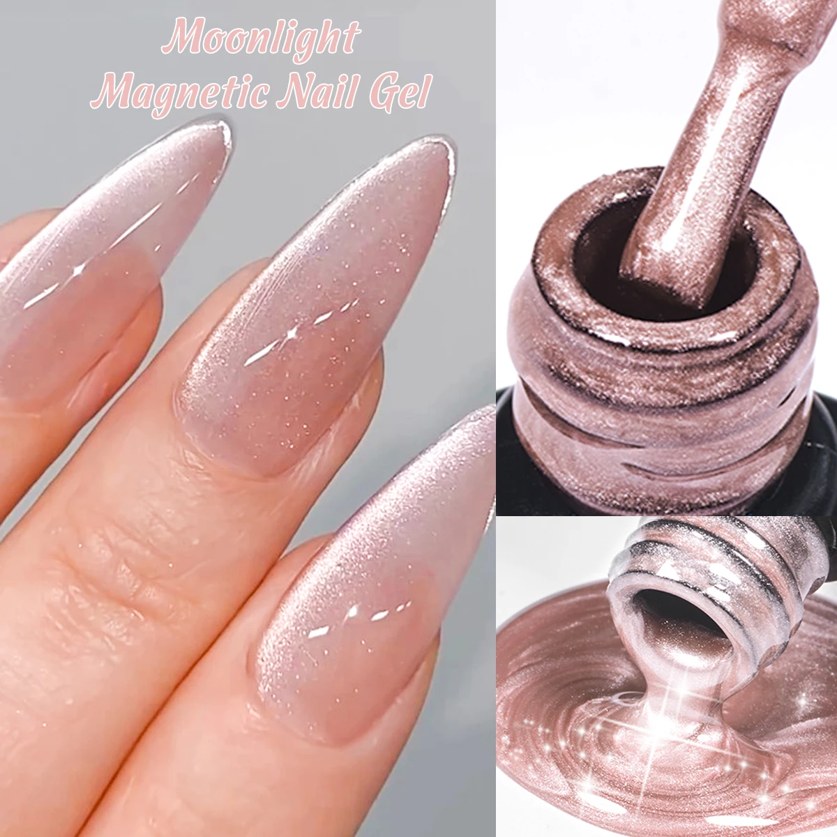 طلاء أظافر جل مغناطيسي على شكل قطة كريستال ضوء القمر 7 مل، جل الأشعة فوق البنفسجية اللامع المجسم لون كريستالي لصالون الأظافر DIY في المنزل #2