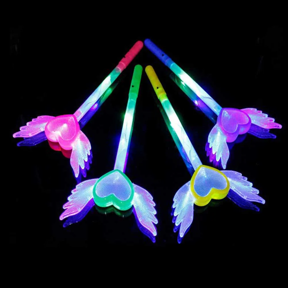 

2 шт. светящаяся волшебная палочка с сердечками и крыльями, светящаяся палочка для детей, вечеринок, концертов, танцев, реквизита, палочки