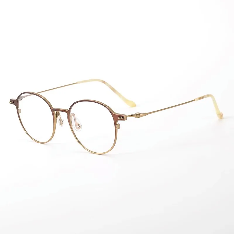 

High-end super glasses frame ultra-light pure titanium retro women's anti-blue light flat glasses men's myopia glasses frame
