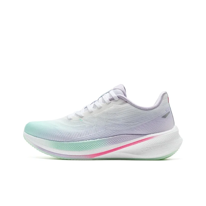 Chaussures de course XTEP 360X 2.0 LITE pour femme, coupe basse, classiques, blanc/violet gardénia/bleu apaisant