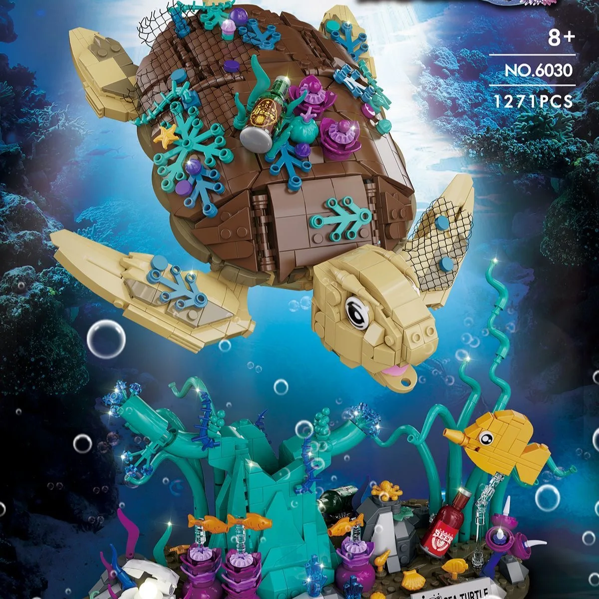

Adventure Series Toys Compatible with Building Blocks Girls Ocean Turtles Aquarium Puzzle Assembly Animal Figures
