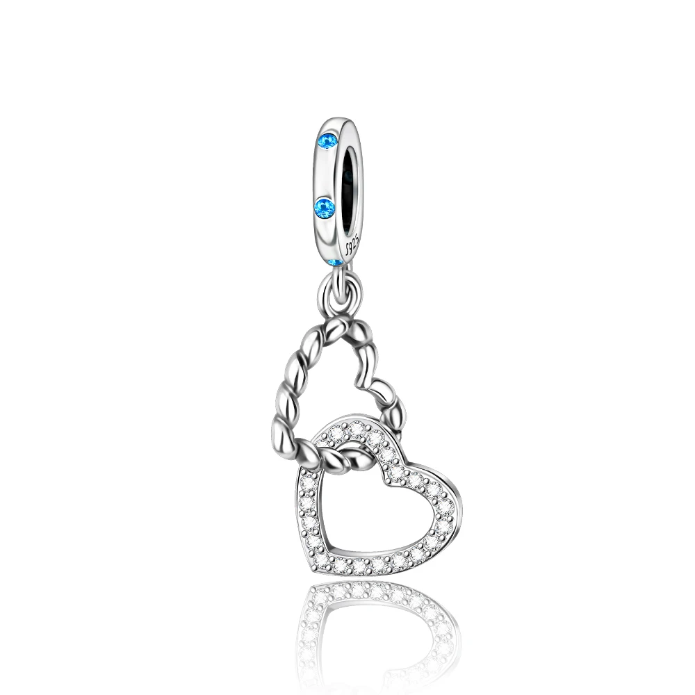 

Danturn 925 Sterling Silver Original Beads Heart-shaped buckle Charm fit Snake Chain Bracelet Fashion Women Jewelry Making