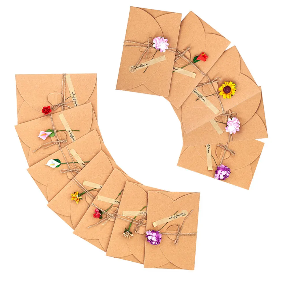 

12Pcs Cards Handmade Flower Letter Cards with Envelopes for Thank You Notes Friendship Expressions Love Blessings