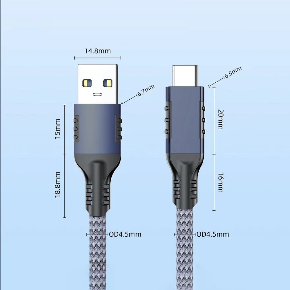 Fotografia 7: Cabo de Dados de Alta Qualidade 10Gbps com Transmissão Rápida USB 3.2 Tipo C, Cabo de Carregamento Rápido 3A 60W para Celular e SSD