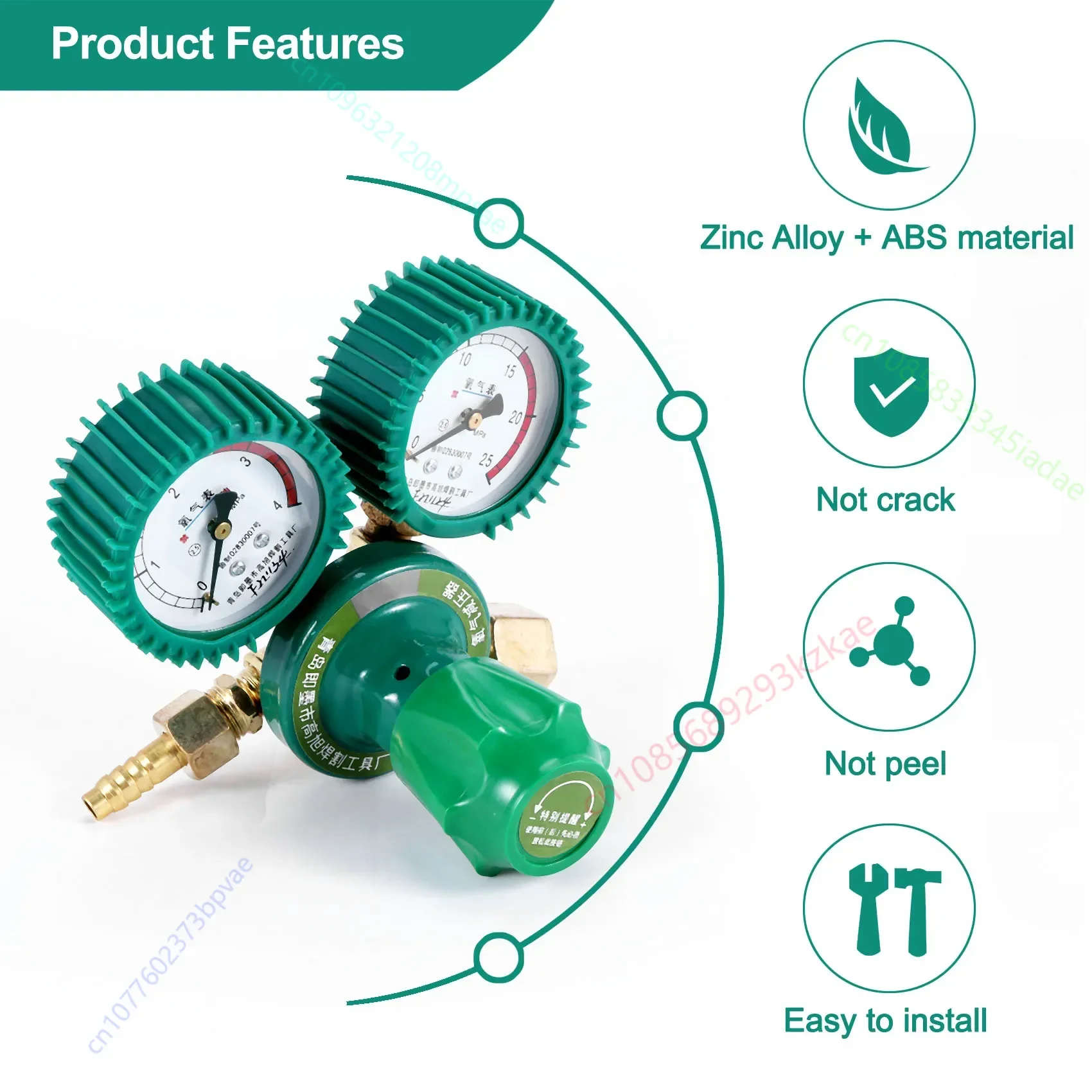 Oxygen Gas Bottle Regulators O2 Reducing Pressure Inhaler Acetylene Double Gauge Regulator Oxygen Tank Regulator A010