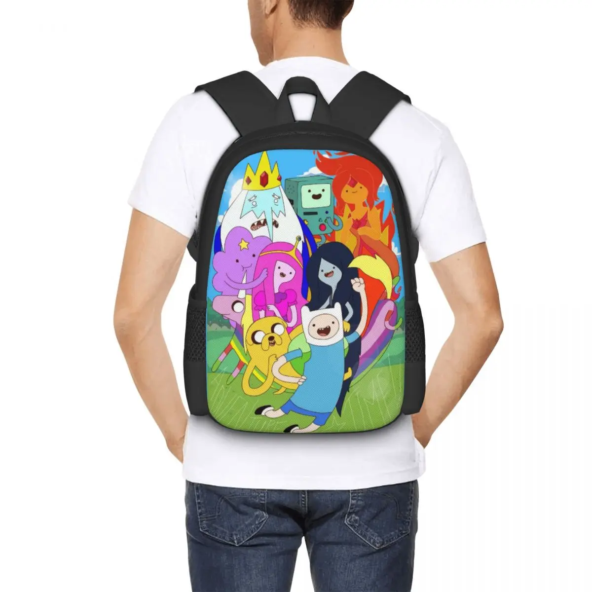 Cartoon Adventure Time Finn Jake Travel Laptop Backpack, Business College School Computer Bag Gift for Men & Women