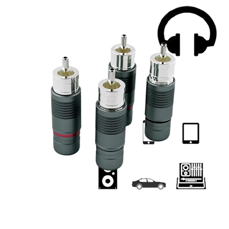 

Premium Silver Shadow Finish RCA Jacks, 4-Pack Audiophile Grade​