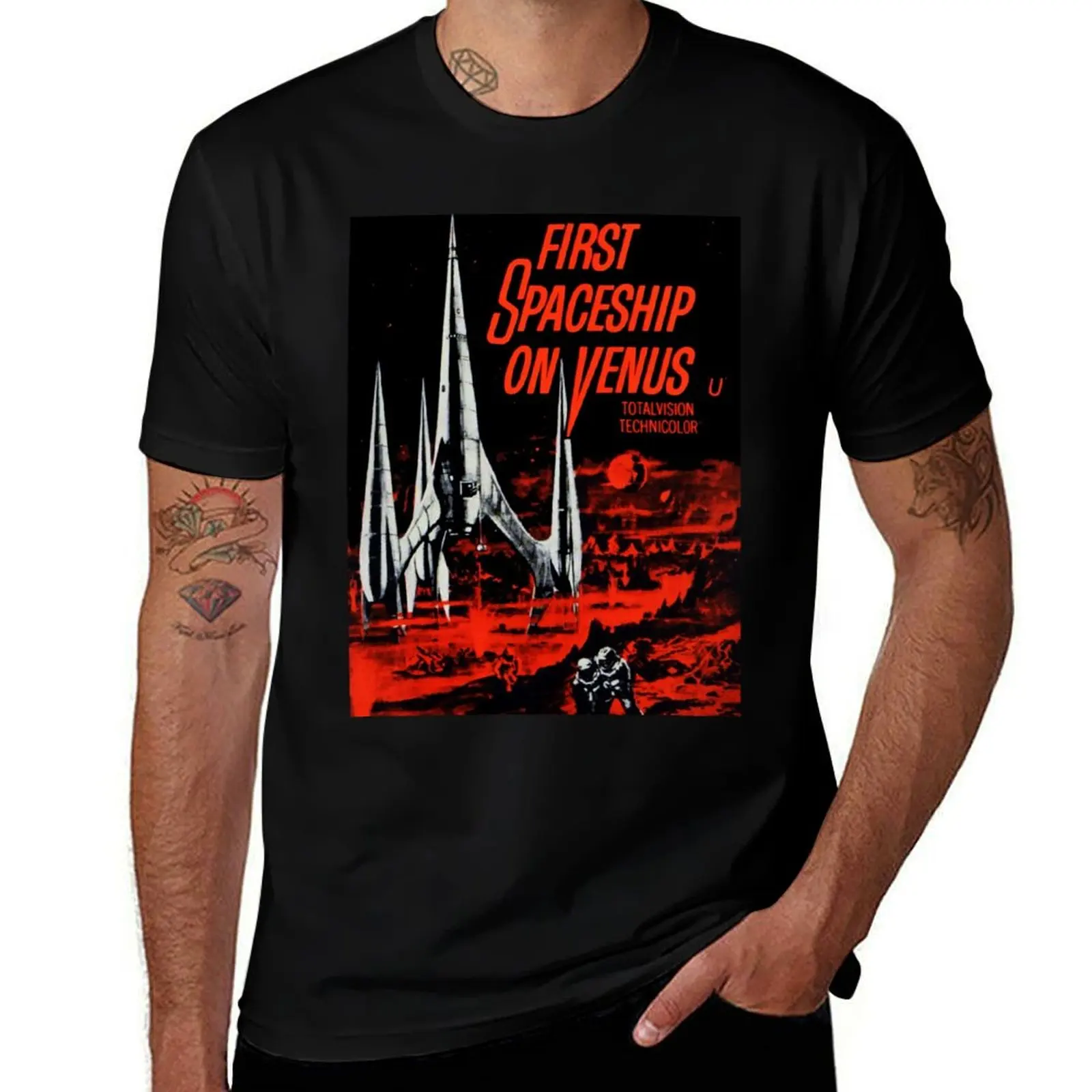 

First Spaceship on Venus T-Shirt cotton t shirt man t shirt custom print T-Shirt
