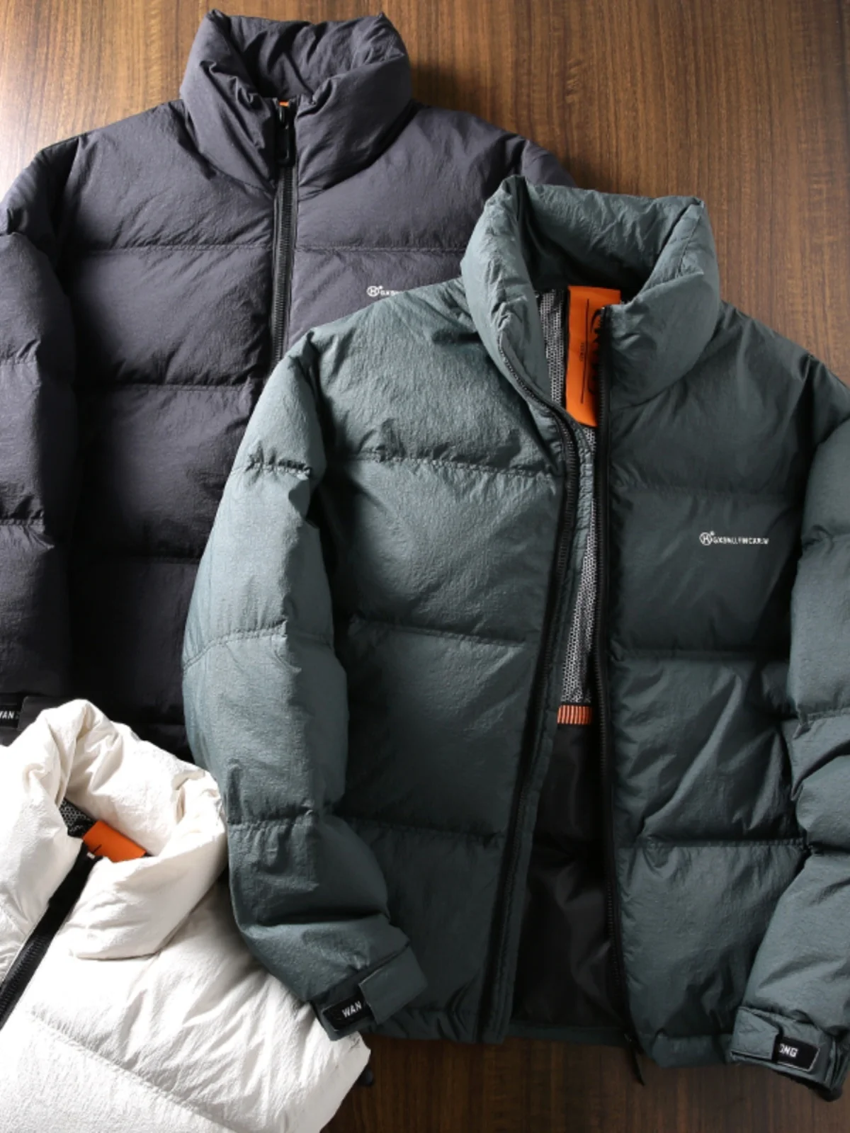 

Thiened Du down Jaet Men's Faionable Warm Winter Coat Stand Collar Bread Clothes Outerwear Regular Length Urban Sle