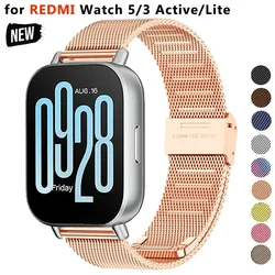 Metal Milanese Watchband For Xiaomi Redmi Watch 5/3Active 5/3 Lite Stainless Steel Replacement Strap Wrist Bracelet