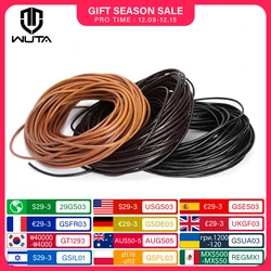 WUTA 2/5 Meters 100% Genuine Leather Cord Round Rope 1.5-6mm Leather Strap Strings Woven Rope Jewelry Necklace Bracelet Lace