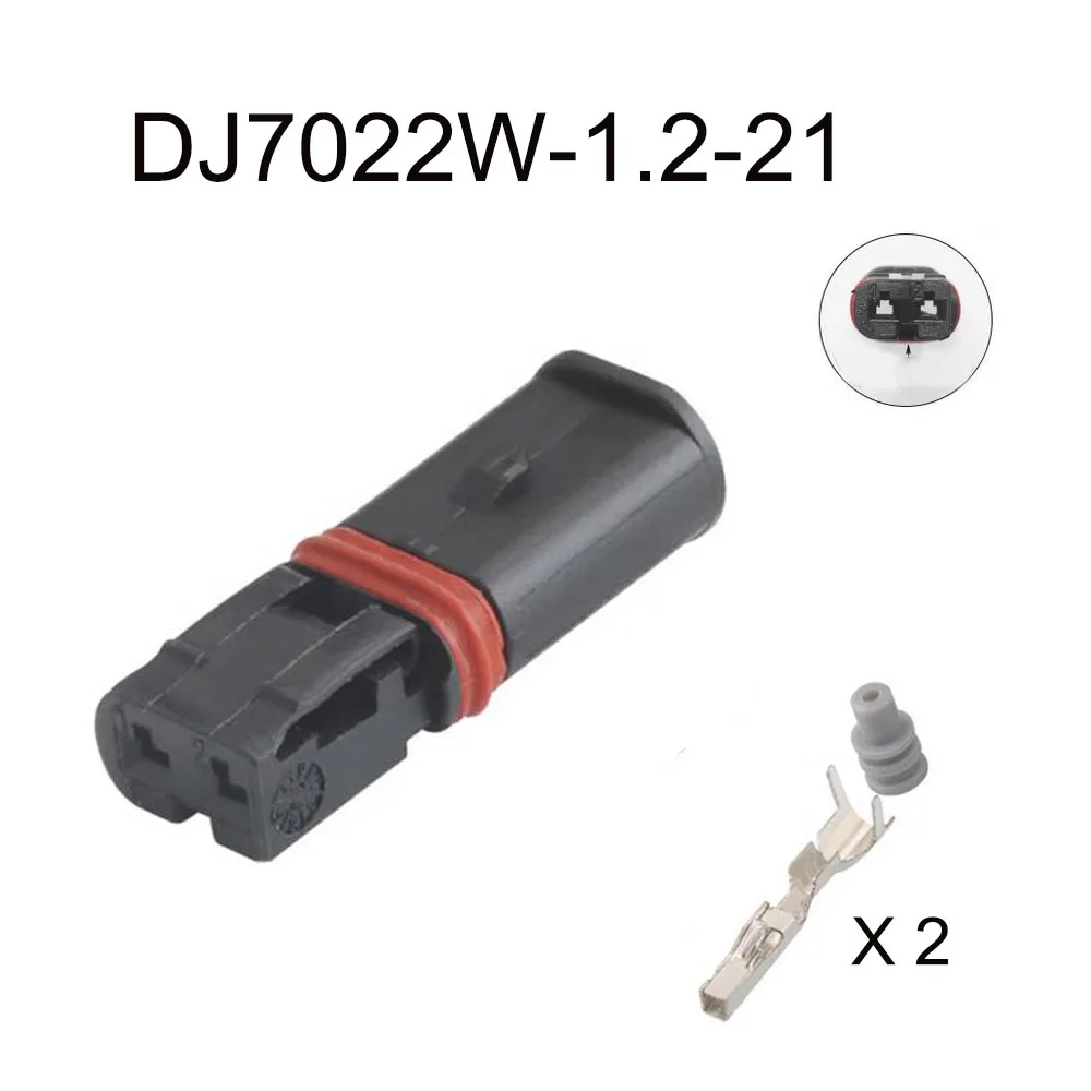 200SET DJ7022W-1.2-21 auto wire Waterproof cable connector 2 pin automotive Plug socket Includes terminal seal