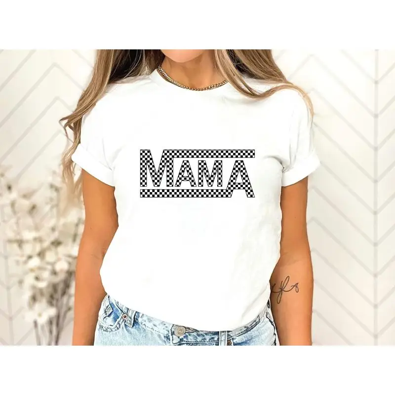 

Футболка MAMA в клетку, свитер для мамы, Дня матери для жены