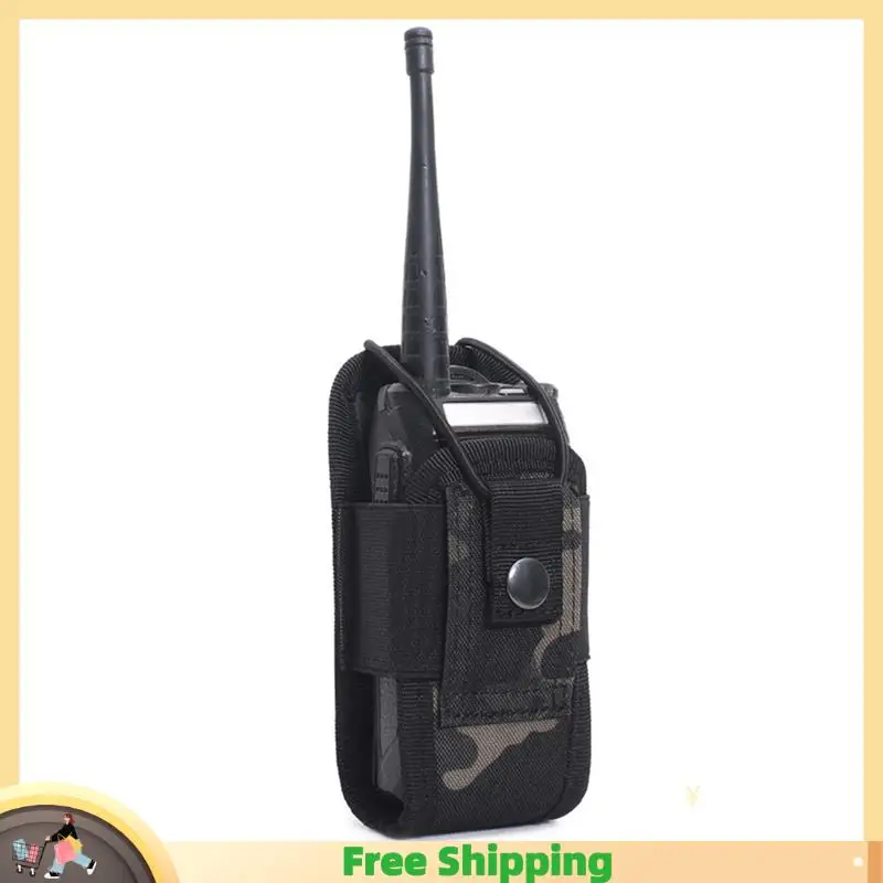 

X08A Black Camouflage Radio Walkie Talkie Bag Waist Pack Pocket Holder Portable Walkie Talkie Bag Hunting Camping Carrying Durab