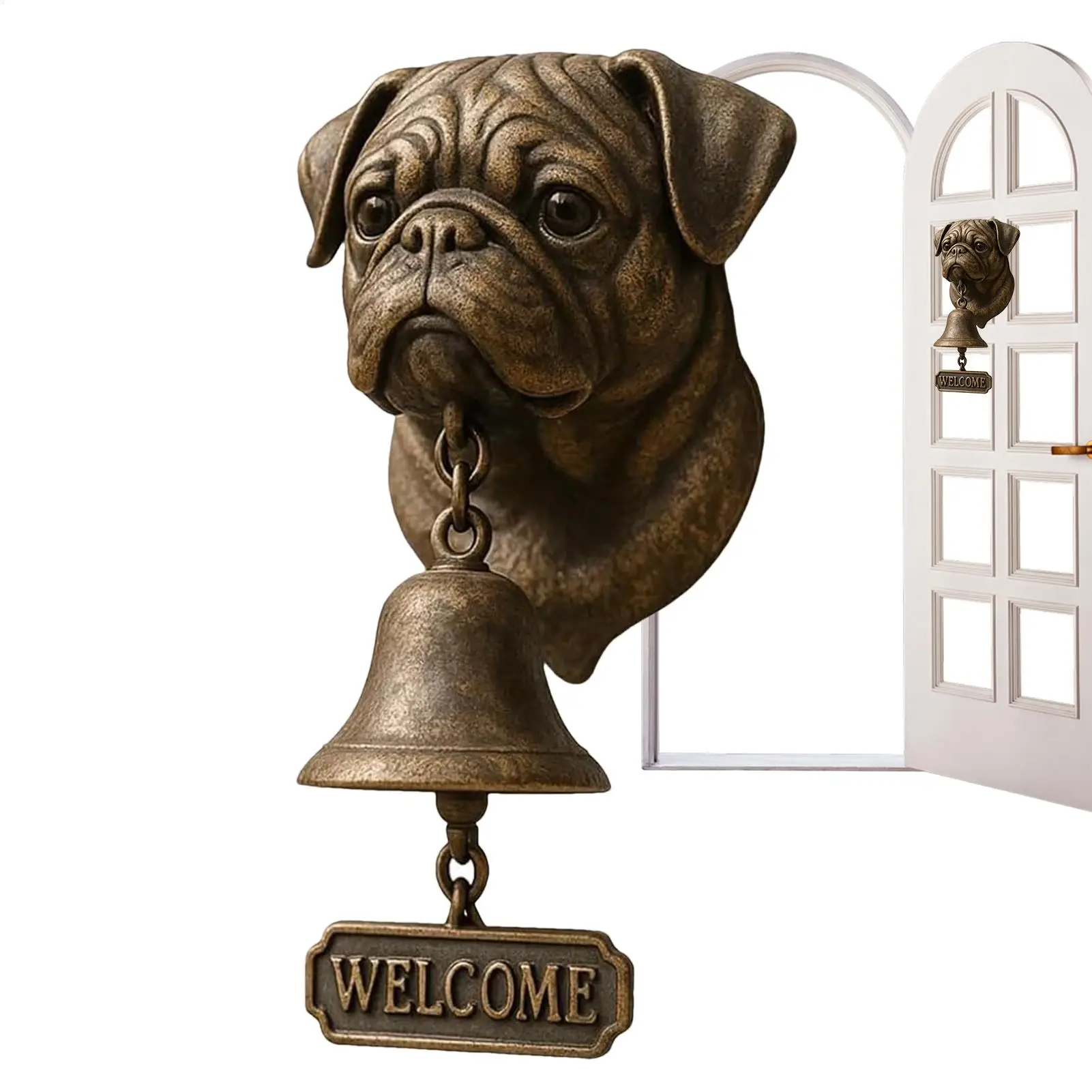 

Дверной звонок в форме собаки, приветственный дверной звонок, смоляный колокольчик с тематикой животных, украшение на стену для входа в помещении, деловой магазин, ворота, крыльцо