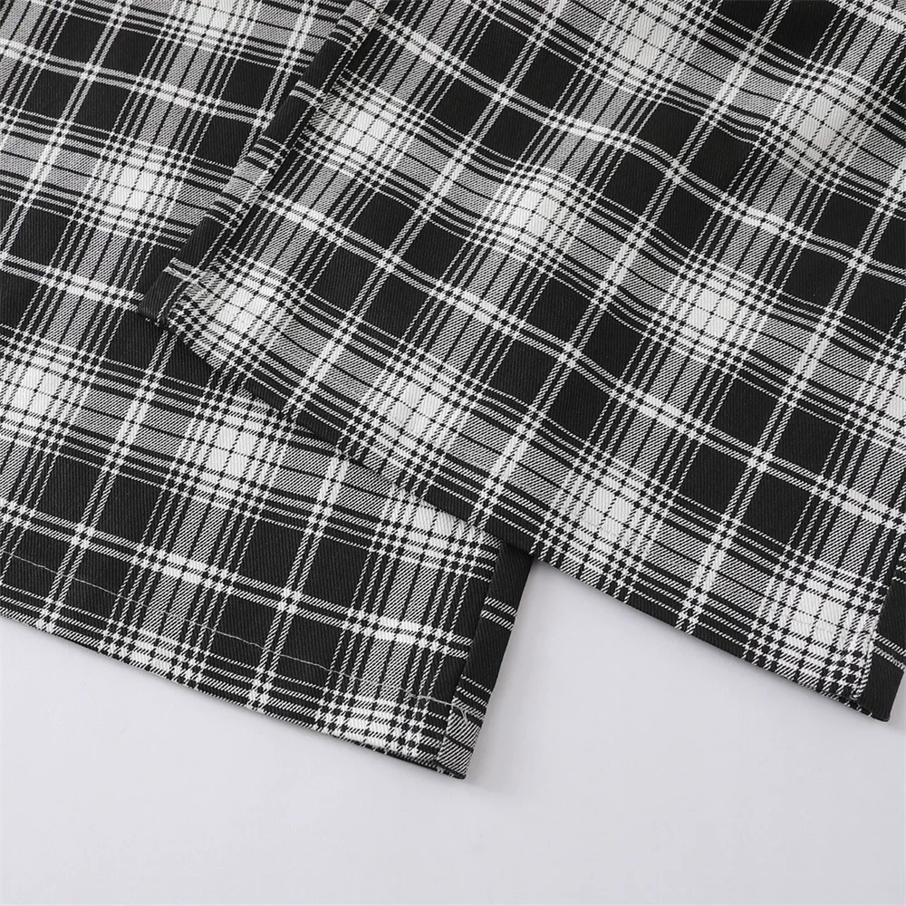MWJLPWQ Retro Plaid Wide-Leg Trousers For Men Trendy Color-Blocking Japanese Style Loose Casual Veatile Floor-Length Pants 17216
