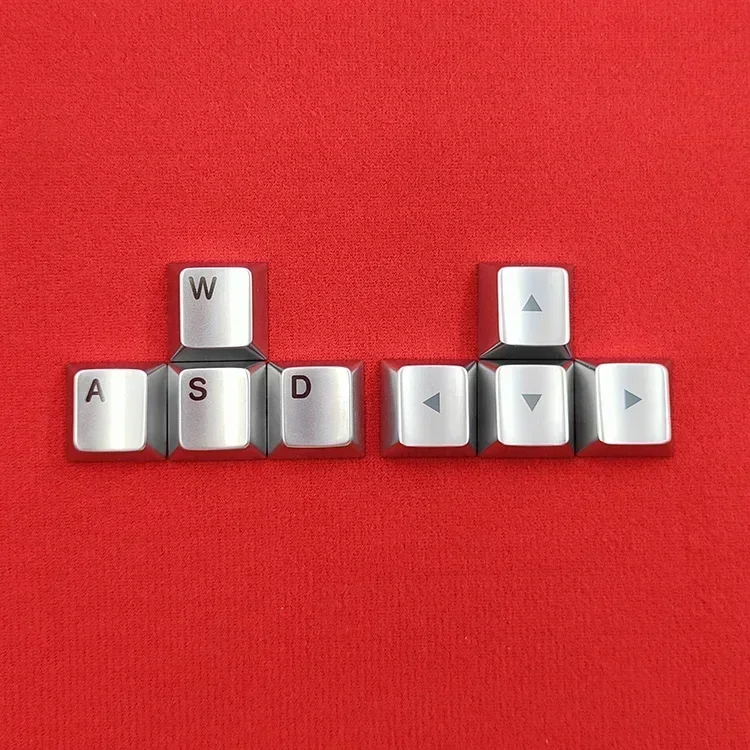 Metal Keycaps Gold/Silver/Black/ 4Keys WASD Keycap Custom Cherry Profile Direction Key Cap for Gaming Mechanical Keyboard Gift