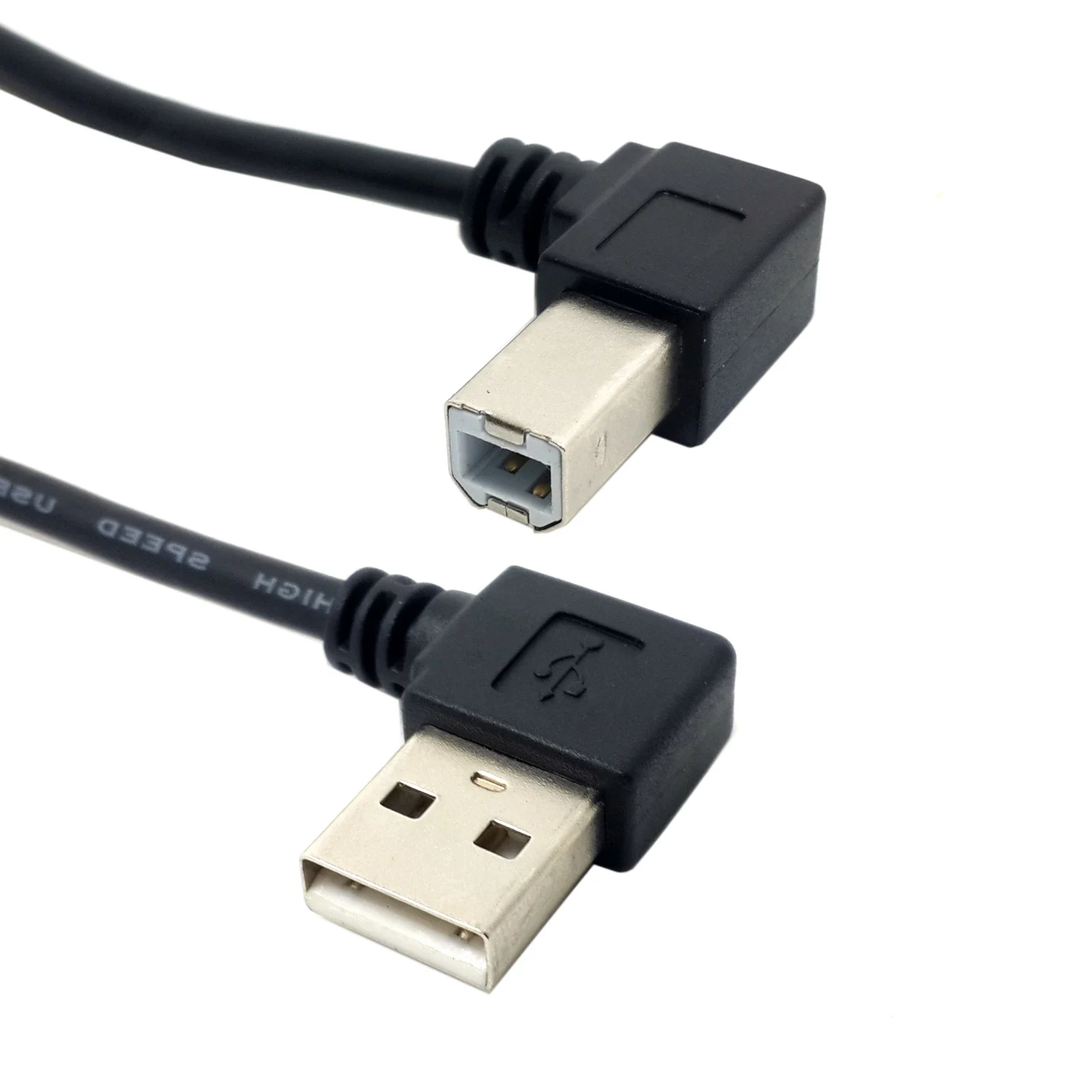 USB2.0 printer cable 50cm 100cm 90 Degree Right angle USB A male to Right angle B male cable for printer scanner and hardisk