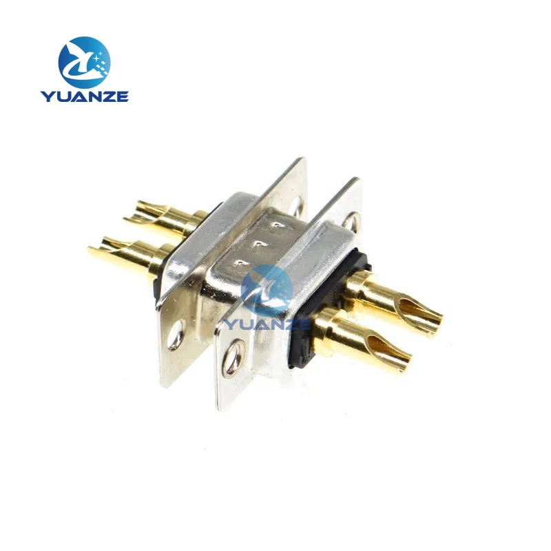 1PCS 2W2 2V2 30A 2 PIN Gold plated male female high current Connector D-SUB adapter solder type 2pin plug socket high power