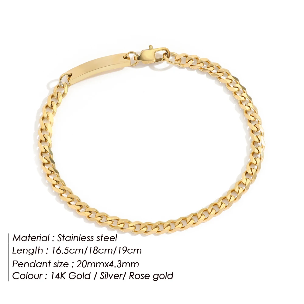 EMANCO  Stainless Steel Minimalist Women's Bracelet Gold-Plated Charms Best Friend Bracelet Gift Wholesale