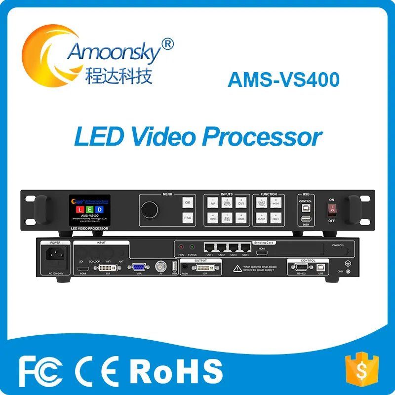 AMS-VS400 Video Controller Supports USB Playback Seamless 5 Channel Switching Audio Sync Custom Resolutions 10 Mode Presets