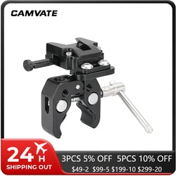 CAMVATE Mini V-Lock Battery  Adapter V Mount Quick Release Plate + Universal Super Crab Clamp For DSLR Camera Battery