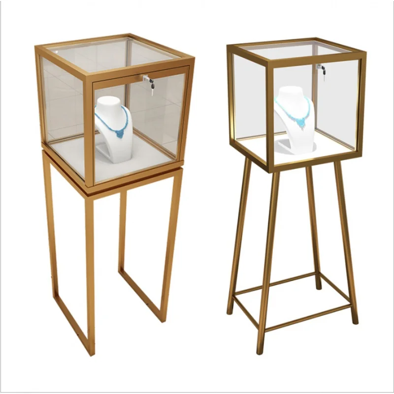 custom.Customize Safe Glass Transparent Jewelry Display Showcase Stand Cabinet with and Led