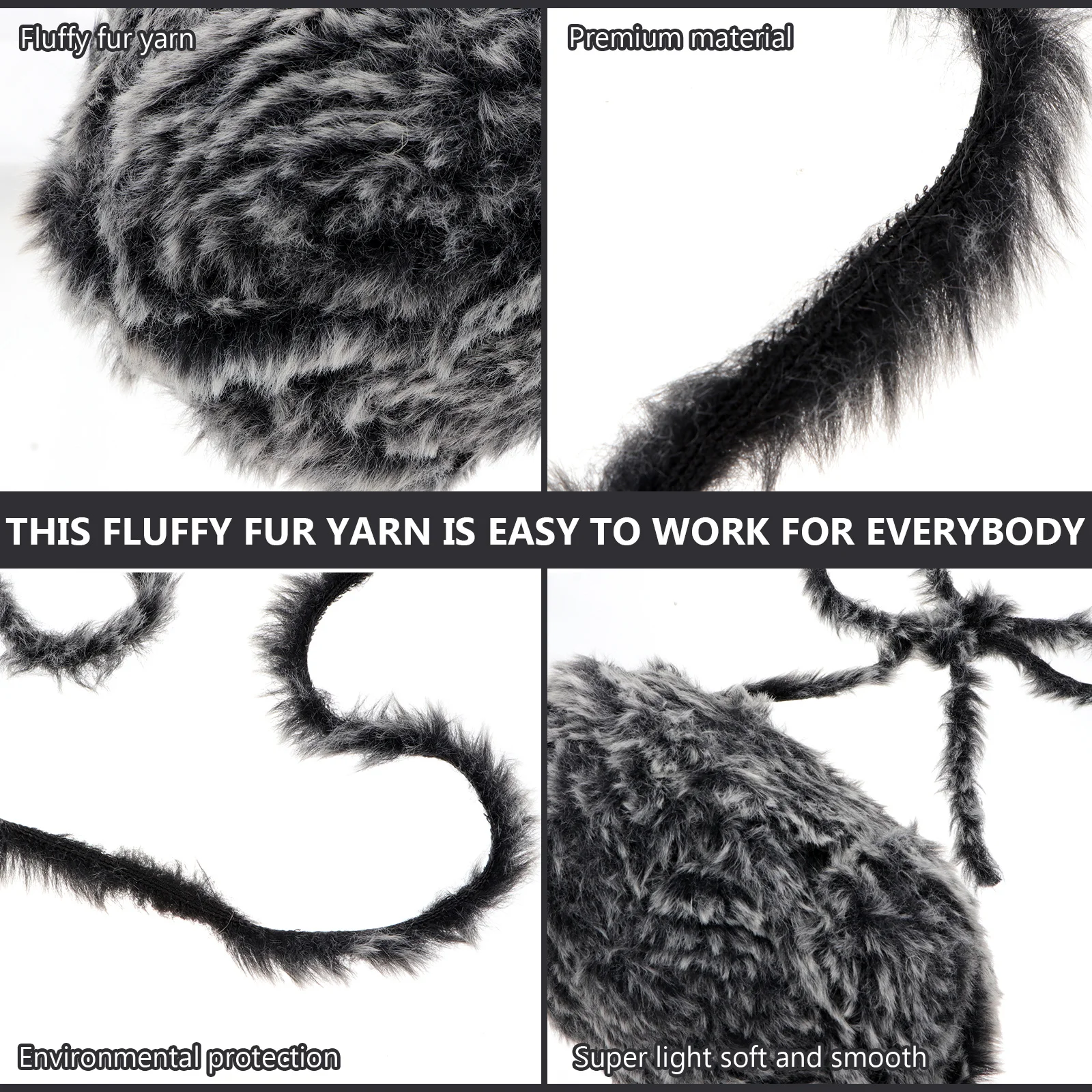 

Crochet Crocheting For Knitting Soft Lightweight Black Faux Yarn Chunky Yarn For Crocheting Craft Projects