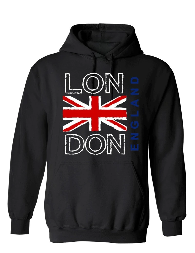 

2025 Autumn and Winter London Flag Unique Print Hoodie for Adults _ Premium Fabric British Design _ Stylish London Apparel