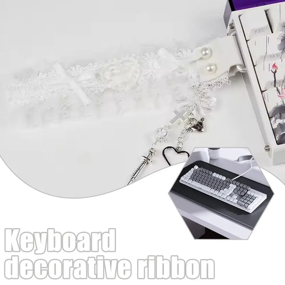 Spitzen-Tastaturband mit Schnalle – handgefertigtes DIY-Dekorationszubehör für mechanische Tastatur, niedliche Ästhetik