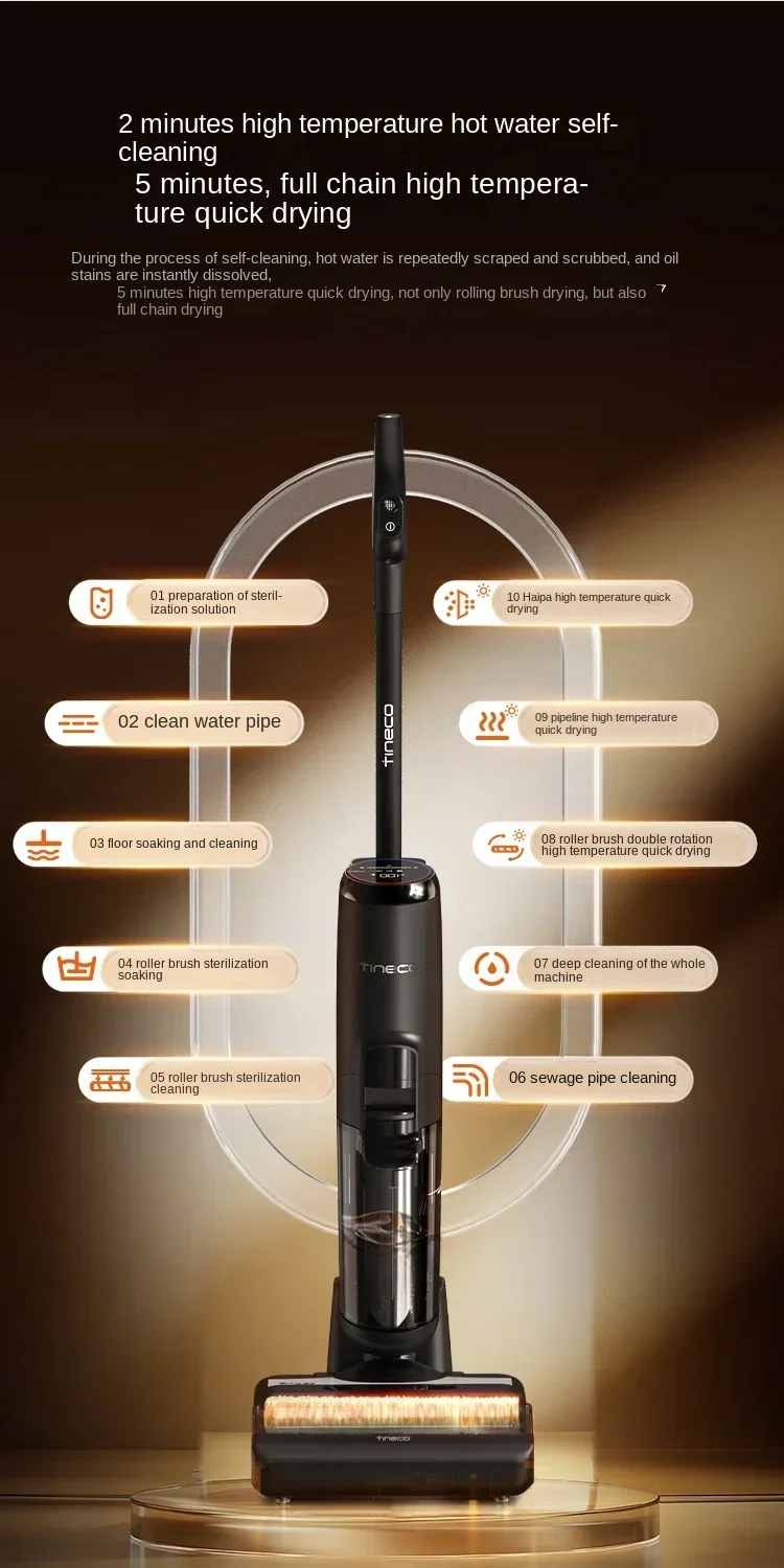 TINECO 와이퍼 바닥 세탁기 고온 속건 가전제품 청소기 1대