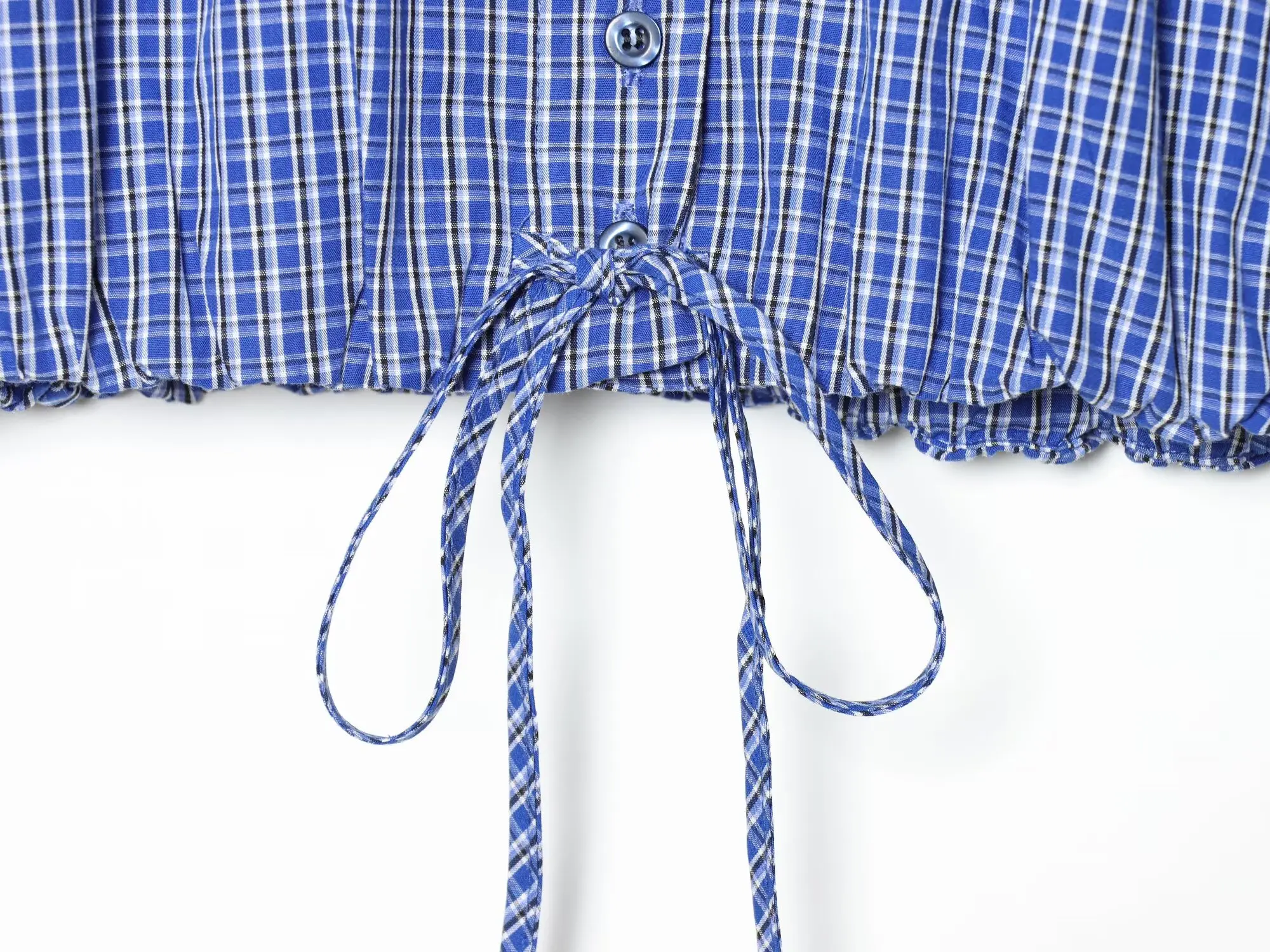 TFMLN Damen-Hemdbluse mit hohem Kragen und Knöpfen, langärmelig, lockere Oberteile, Frühling und Herbst, einreihig, zum Schnüren, kurze Hemdjacke für Damen – Detail 9