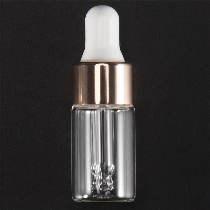 AF93-100Pcs زجاجة قطارة زجاجية صغيرة واضحة زجاجات قطارة الزيت العطرية الزجاج إسقاط عينة الحاويات للسفر 3 مللي