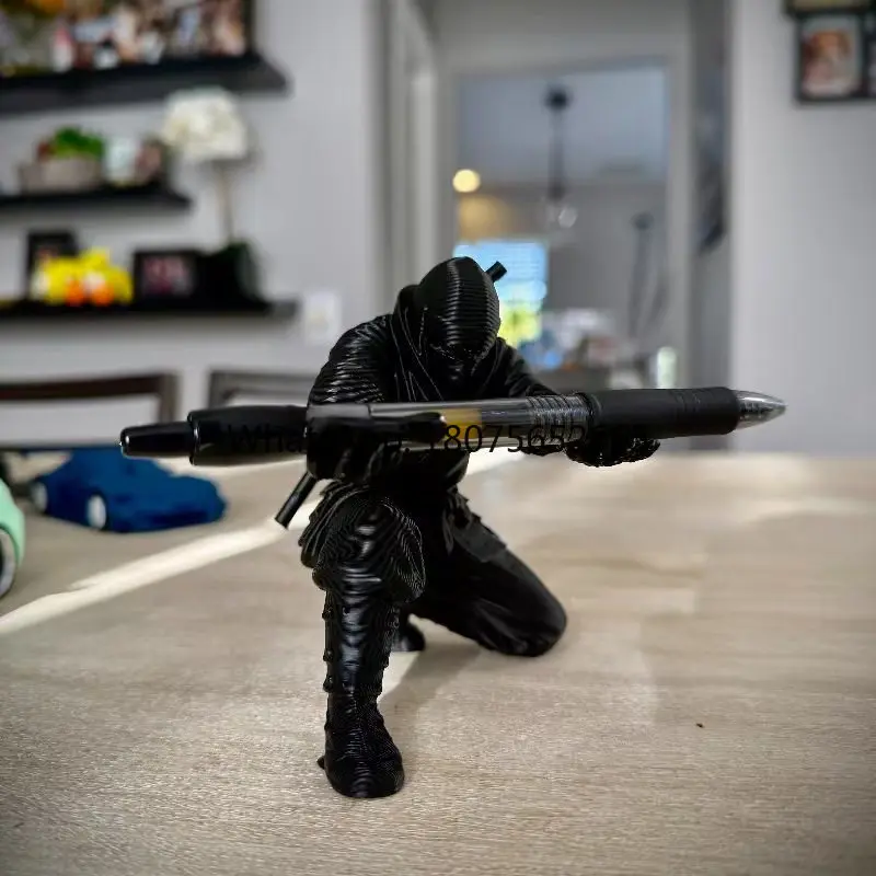 3d printed ninja pen holder - creative & unique stationery organizer, stress relief toy