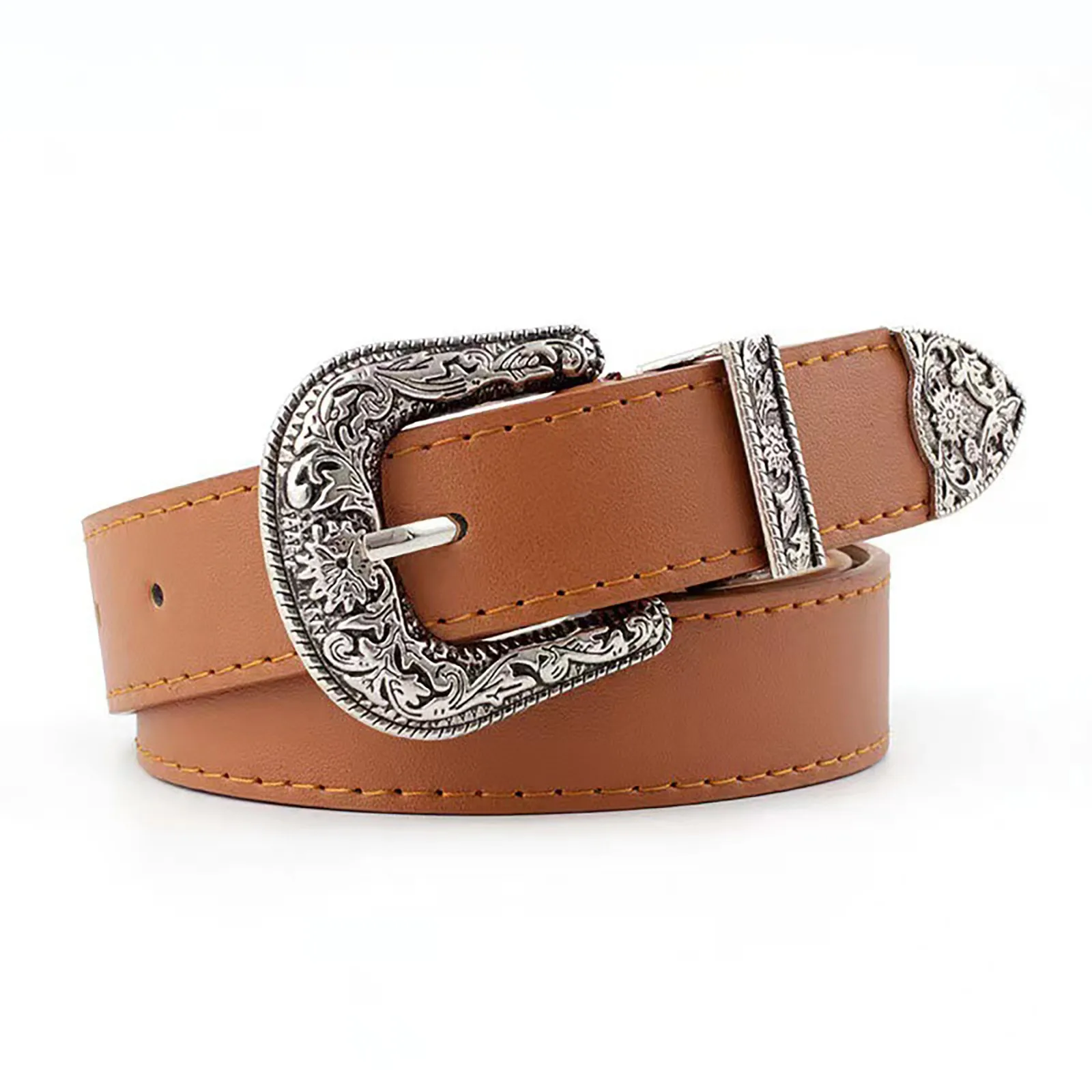 Classic Vintage Distressed Casual Jean Leather Belt Strap Women's Fashion Belt Casual Retro Belt Decorative Jeans Mens H Belts