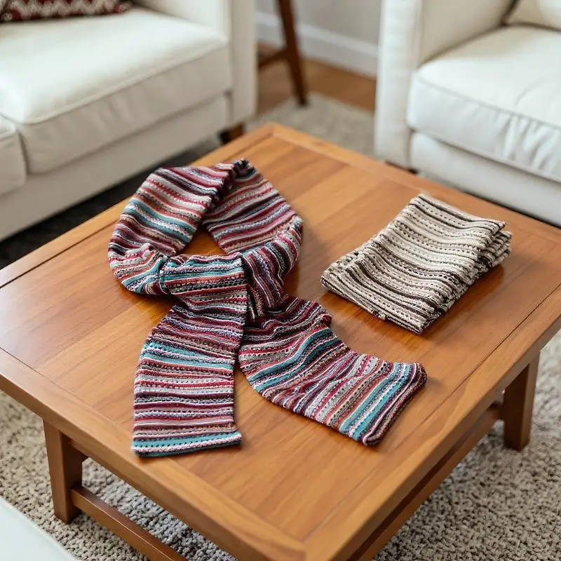 Syal Rajut Vintage Motif Garis-garis Aneka Warna, Penghangat Leher Musim Gugur Musim Dingin, Syal Bulu Halus Pria Wanita, Syal Dua Sisi Trendi, Hiasan Hadiah