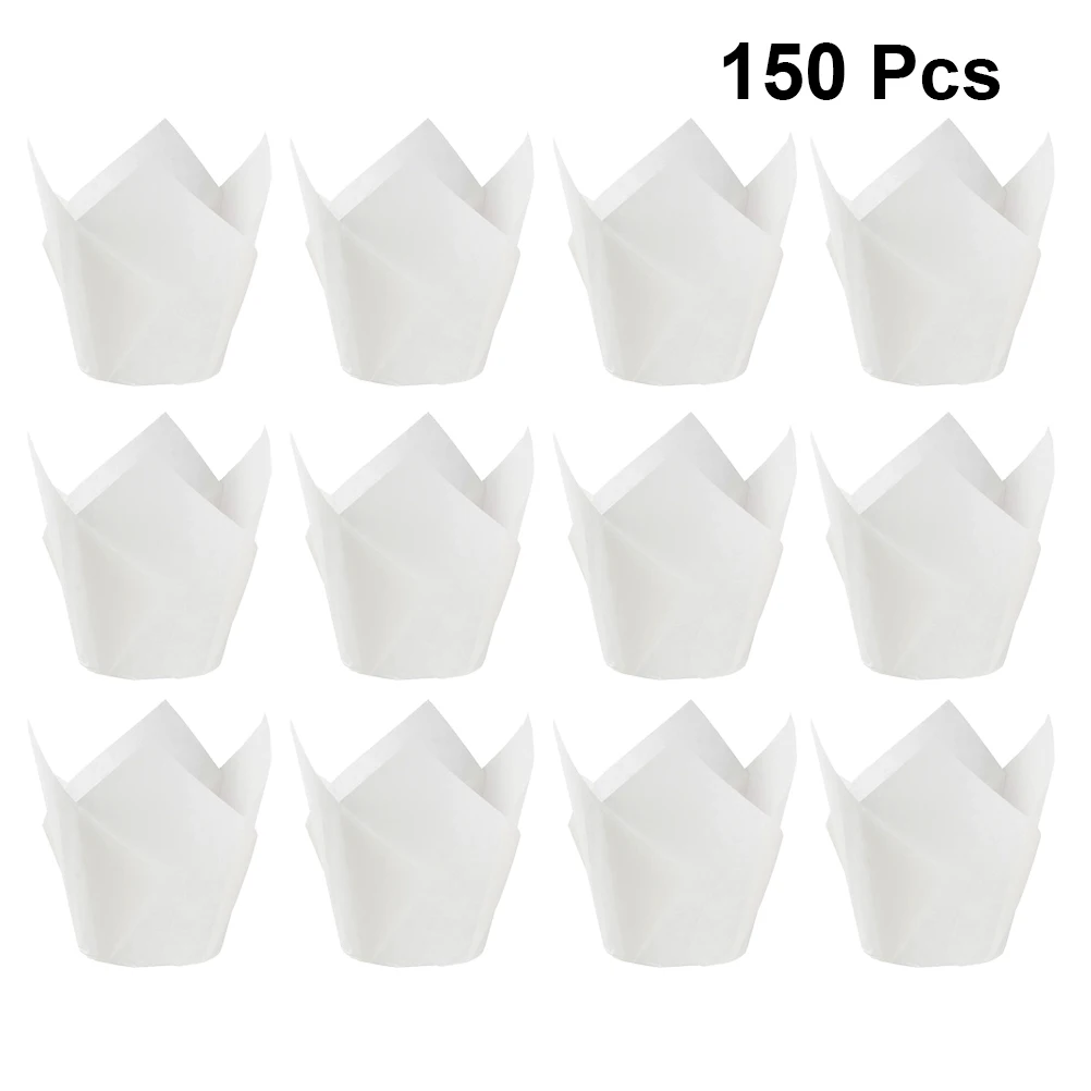 

150 Pcs Cake Wrapping Paper Tray Cups Disposable Party Baking Supplies Cupcake Usage Kitchen Barware