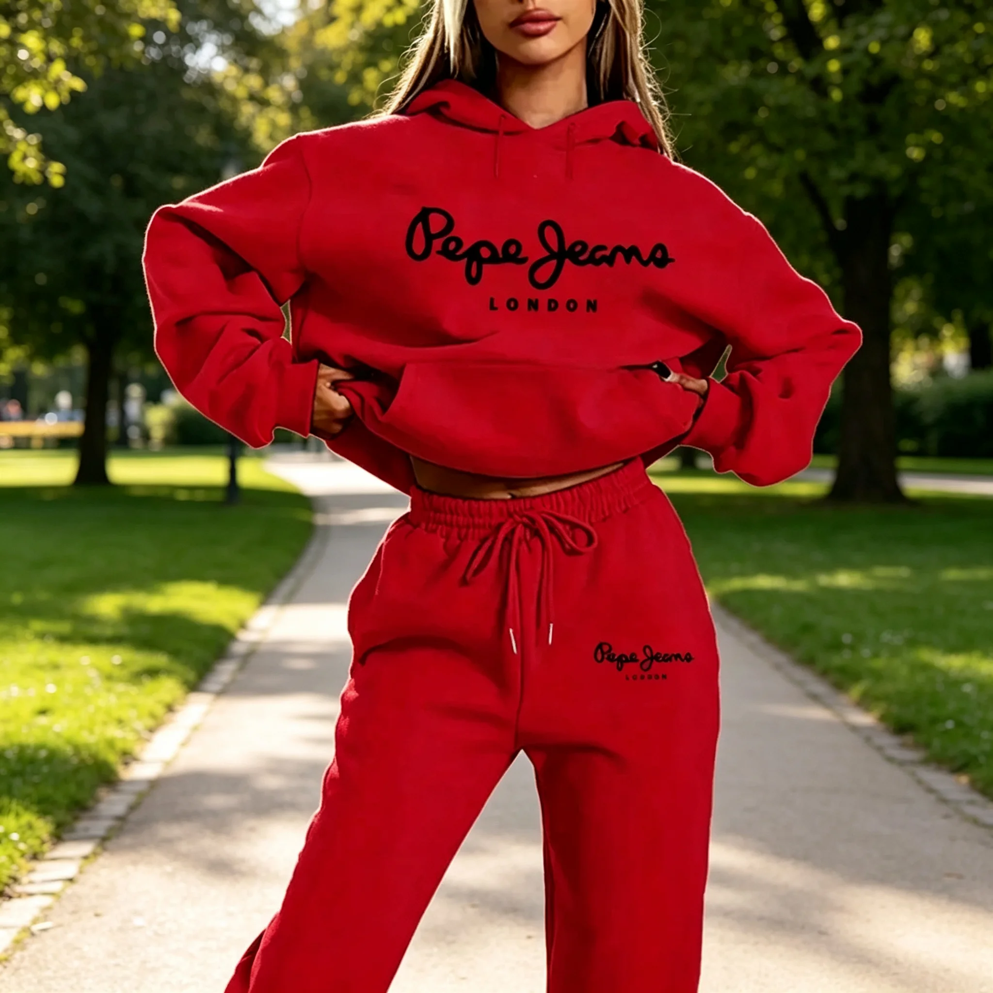 Daily Special Offer_ Simple Women's Long Sleeved Sportswear, Fashionable Women's Sports Pants, Casual Outdoor Sports Hoodie
