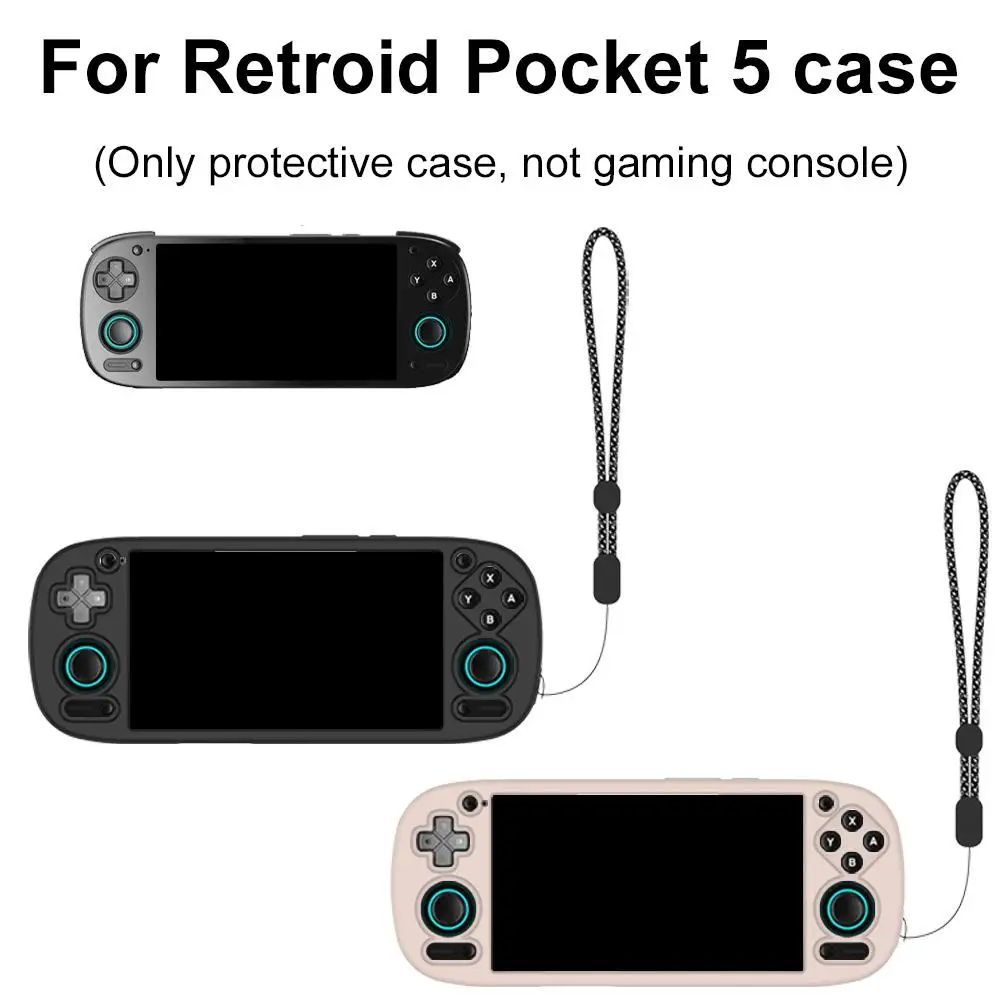 Silicone Protective Case For Retroid Pocket 5 Handheld Console Solid Color Cover Anti-Slip Grip Dustproof Shell For RP5