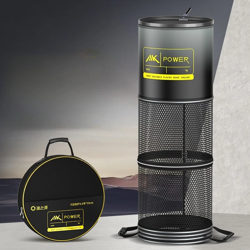 

New Portable Fishing Keepnet, Corrosion-Resistant Mesh Bag, Shape-Retaining Non-Deforming, Live Fish Pond Match Net for Wild