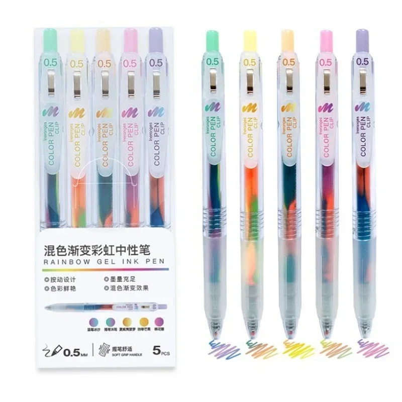 Imagem -02 - Conjuntos de Canetas de Gel Retráteis 0.5 mm Peças Caneta Japonesa de Secagem Rápida para Escrever Desenhar Scrapbooks Diários Papelaria Escolar