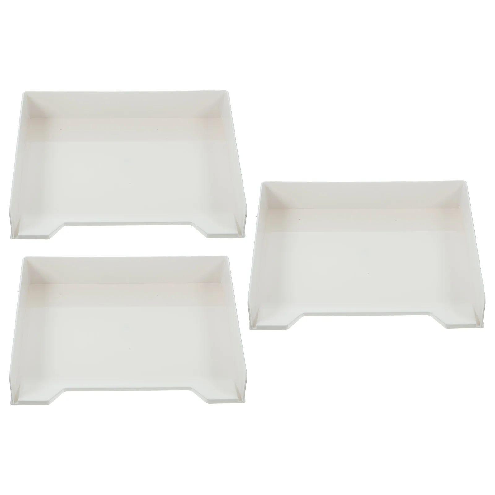 

3 Pcs File Storage Boxes Office Desk Organizers Plastic Stackable Containers Document Shelves Lightweight