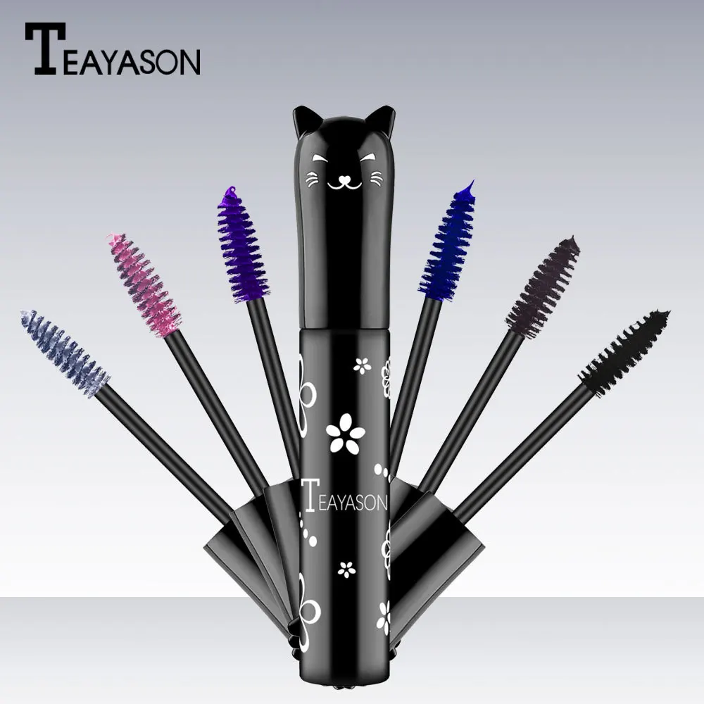 Wine Red Color Mascara Curl Thick Fiber Eyelash Extension Waterproof Non-smudding Blue Green Pink Black Eyes Lengthening Makeup