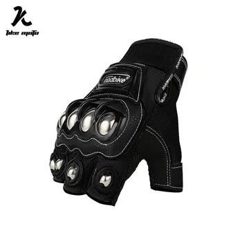 Motorrad Stricken Guantes Unisex Männer Frauen Motorrad Sommer Atmungsaktive Reiten Schutz Getriebe Halb Finger Sporting Biker Handschuh